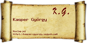 Kasper György névjegykártya